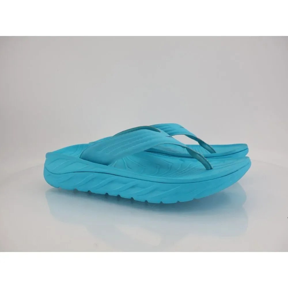 Hoka One One Ora Recovery Slide Mens 12 Blue Rubber Wedge Comfort Thong